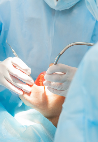 Close,Up,Dental,Surgery,Process,-,Implantation.,Dentist,Surgeon,With